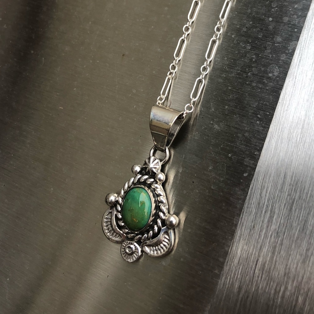 Genuine Indian Sterling Silver Turquoise Necklace